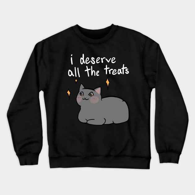 Give Me Treats (white text) Crewneck Sweatshirt by ZioCorvid